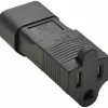 Eaton Tripp Lite Series NEMA 5-15R to C14 Power Cord Adapter - 15A, 125V, Black