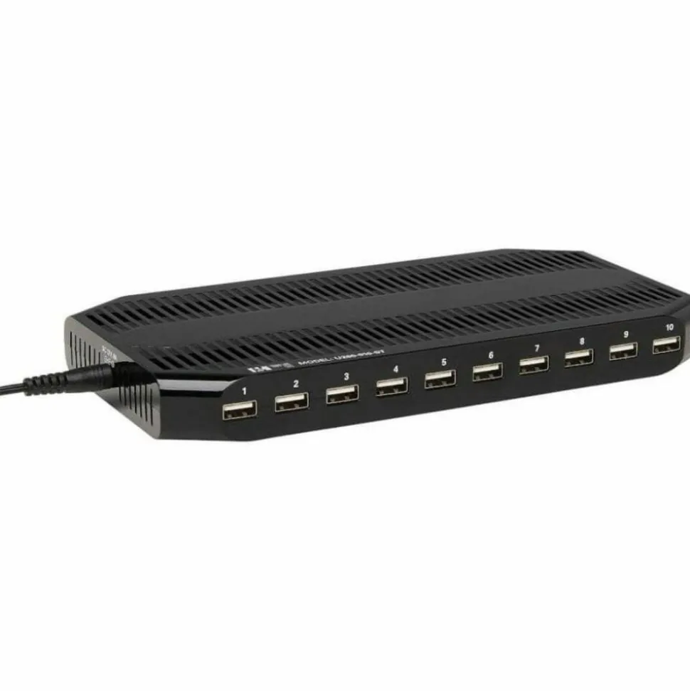 Eaton Tripp Lite Series 10-Port USB Charging Station Hub w Adjustable Storage Tablet/Smartphone/iPad/Iphone 5V 21A 105W - U280010ST