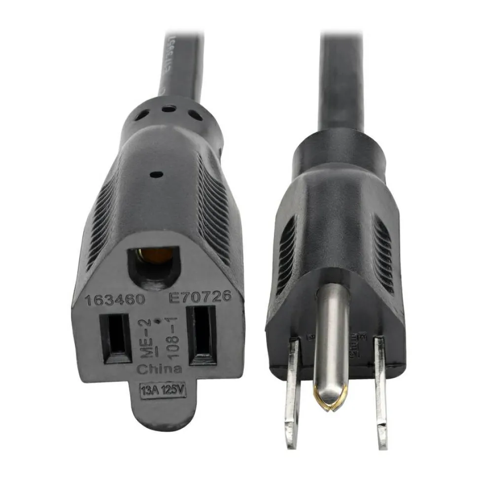 Eaton Tripp Lite Series Power Extension Cord, NEMA 5-15P to NEMA 5-15R - 13A, 120V, 16 AWG, 15 ft. (4.57 m), Black