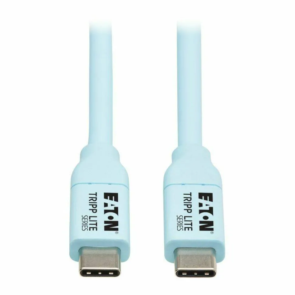 Eaton Tripp Lite Series Safe-IT USB-C Cable (M/M), Antibacterial, Ultra Flexible, 240W PD Charging, Light Blue, 6 ft. (1.8 m)
