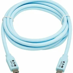 Eaton Tripp Lite Series Safe-IT USB-C Cable (M/M), Antibacterial, Ultra Flexible, 240W PD Charging, Light Blue, 6 ft. (1.8 m)