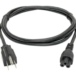 Eaton Tripp Lite Series 3-Slot Power Cord, NEMA 5-15P to C5 - Laptop/Notebook, 7A, 125V, 18 AWG, 6 ft. (1.8 m), Black