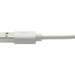 Eaton Tripp Lite Series USB-A to Right-Angle Lightning Sync/Charge Cable, MFi Certified - White, M/M, USB 2.0, 6 ft. (1.83 m)