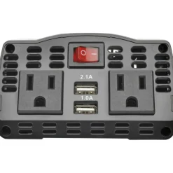 Eaton Tripp Lite Series 375W Ultra-Compact Car Power Inverter with 2 AC Outlets, 2 USB Charging Ports AC to DC - PV375USB