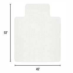 Economy Commercial Pile Chair Mat, Wide Lip, 45" x 53", Clear