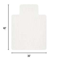 Economy Commercial Pile Chair Mat with Lip, 36" x 48", Clear, OD47646