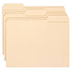 Economy File Folders, 1/3 Cut, Letter Size, Manila, Pack Of 150