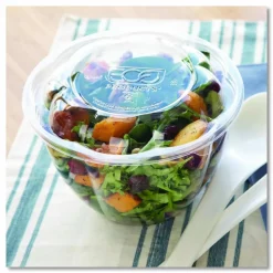 Eco-Products Salad Bowls, 48 oz, 6.69" Diameter x 4.38"h, Clear, Plastic, 300/Carton