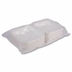 Eco-Products Vanguard Renewable and Sugarcane Clamshells, 9 x 9 x 3, White, 200/Carton