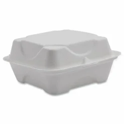 Eco-Products Vanguard Renewable and Sugarcane Clamshells, 6 x 6 x 3, White, 500/Carton