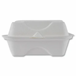 Eco-Products Vanguard Renewable and Sugarcane Clamshells, 6 x 6 x 3, White, 500/Carton
