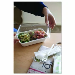 Eco-Products WorldView Vanguard Rectangular Container, 32 oz, 4.71 x 7.01 x 1.04, White, Sugarcane Fiber, 400/Carton