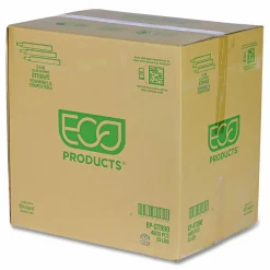 Eco-Products Wrapped Straw, 9.5", Plastic, Clear, 4,800/Carton