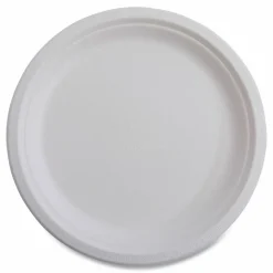 Eco-Products Vanguard Renewable and Sugarcane Plates, 6" dia, White, 1,000/Carton