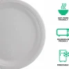 Eco-Products Vanguard Renewable and Sugarcane Plates, 10" dia, White, 500/Carton