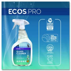 ECOS PRO Glass Cleaner, 32 oz Spray Bottle, 6/Carton