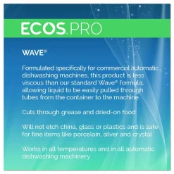 ECOS PRO Wave Commercial Automatic Dishwasher Detergent, Free and Clear, 5 gal Pail