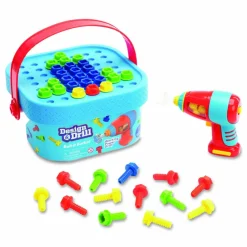 Educational Insights Design and Drill Bolt-It Bucket, Ages 3 to 7, 53 Pieces