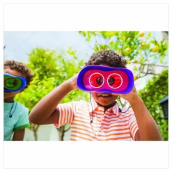 Educational Insights GeoSafari Jr. Kidnoculars, Ages 5 and Up, 8.6" x 7" x 8.9", Blue/Green/Yellow