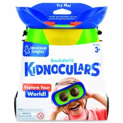 Educational Insights GeoSafari Jr. Kidnoculars, Ages 5 and Up, 8.6" x 7" x 8.9", Blue/Green/Yellow