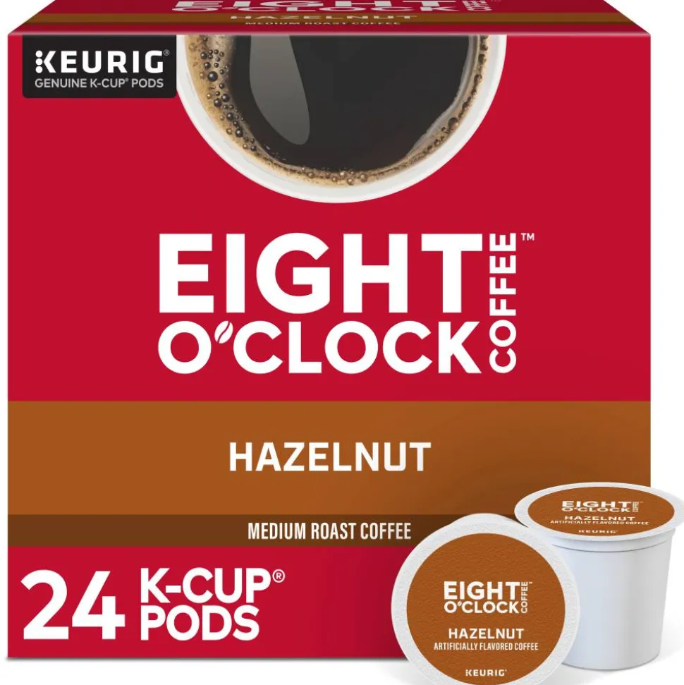 Eight O'Clock Coffee K-Cups, Hazelnut, Medium Roast, 24 K-Cups