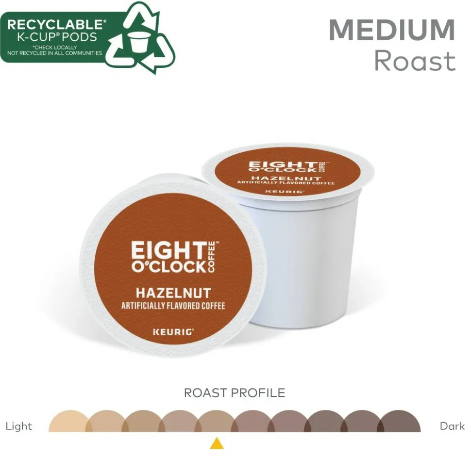 Eight O'Clock Coffee K-Cups, Hazelnut, Medium Roast, 24 K-Cups