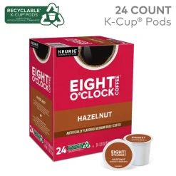 Eight O'Clock Coffee K-Cups, Hazelnut, Medium Roast, 24 K-Cups