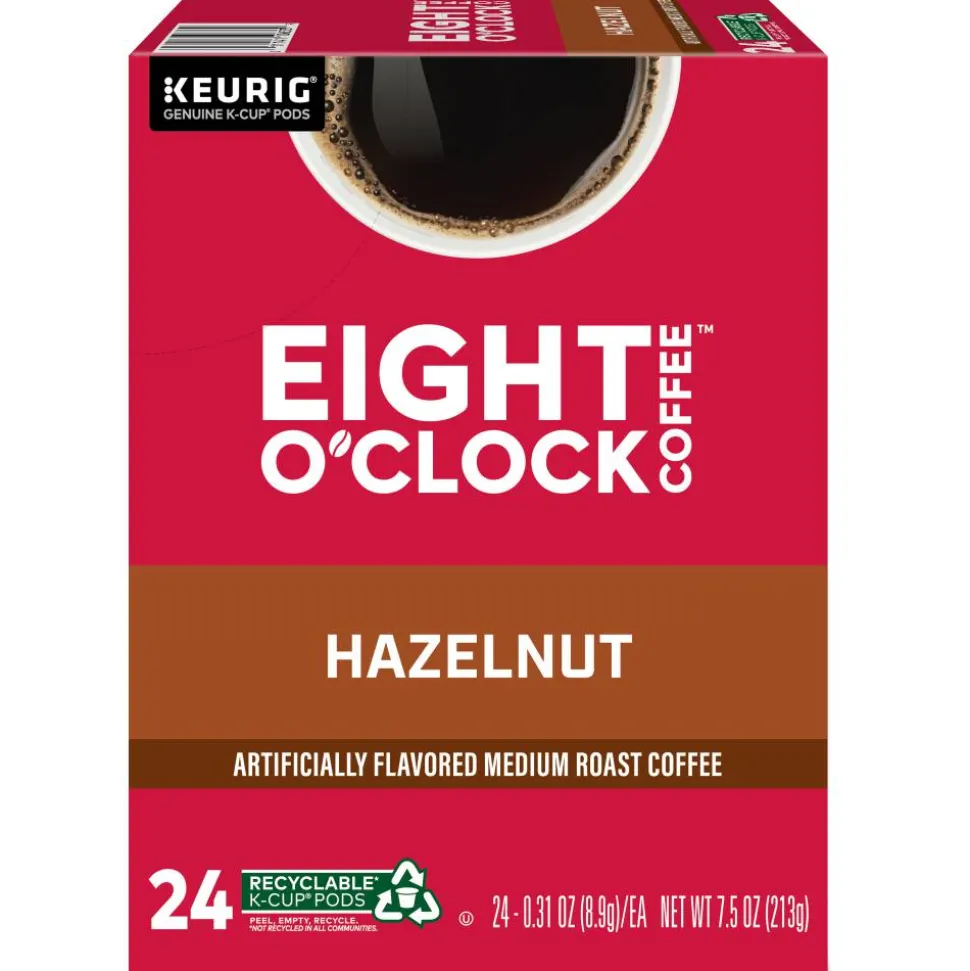 Eight O'Clock Coffee K-Cups, Hazelnut, Medium Roast, 24 K-Cups