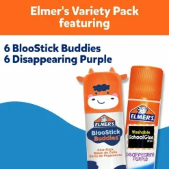 Elmer's BlooStick Buddies and Disappearing Purple Glue Sticks Combo Pack