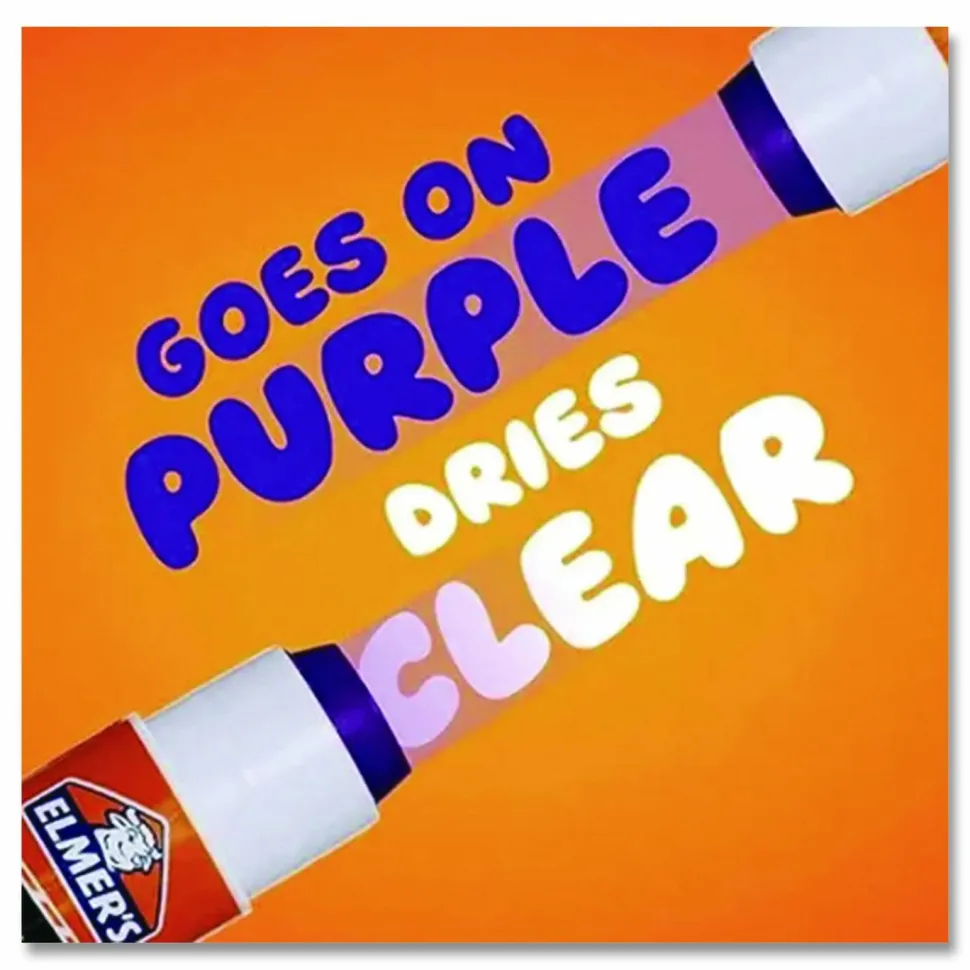 Elmer's Disappearing Purple School Glue Sticks, 0.77 Oz., Pack Of 30