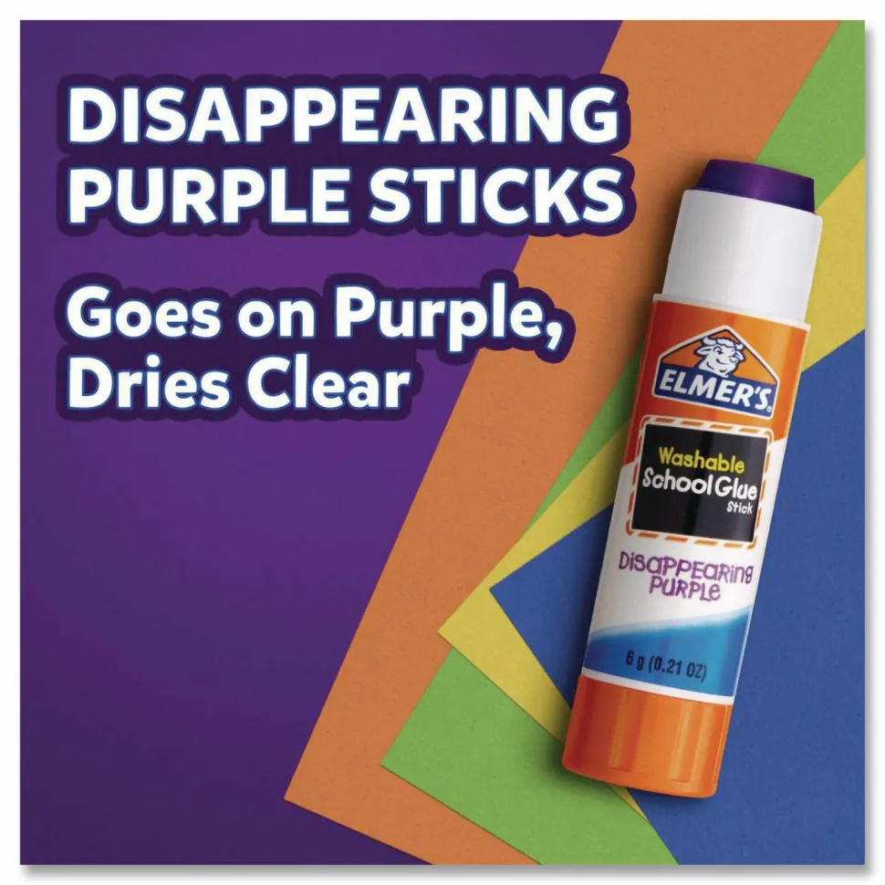 Elmer's Glue Stick Classroom Pack, Purple, Box Of 30