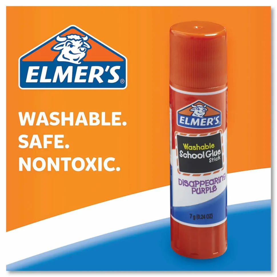 Elmer's Glue Stick Classroom Pack, Purple, Box Of 30