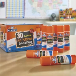Elmer's Glue Stick Classroom Pack, All-Purpose Clear, Box Of 30
