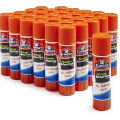 Elmer's Glue Stick Classroom Pack, All-Purpose Clear, Box Of 30