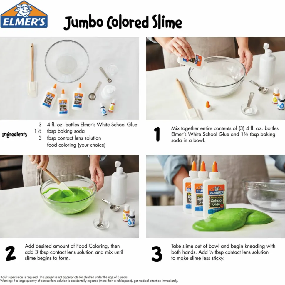 Elmer's Washable School Glue - 1.25 oz - Fabric, Wood, Cardboard, Leather - 1 Each - White