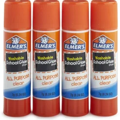 Elmer's Washable School Glue Sticks, 0.24 Oz, Pack Of 4