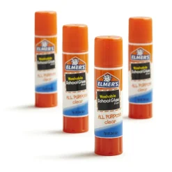 Elmer's Washable School Glue Sticks, 0.24 Oz, Pack Of 4