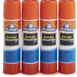 Elmer's Washable School Glue Sticks, 0.24 Oz, Pack Of 4