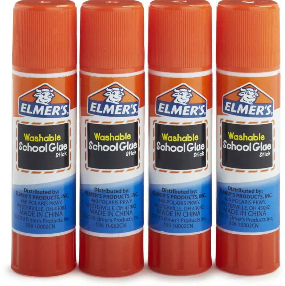 Elmer's Washable School Glue Sticks, 0.24 Oz, Pack Of 4