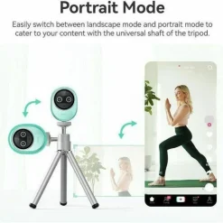 EMEET Piko+ (Green) - Dual-lens Webcam with one 4K 1/2.55˘ Sony Lens and one AI Assist Lens, Boosting color accuracy, face recognition, and ultra-fast focus. 3 MEMS Mics power 3 Voice Modes for Meeting or Streaming/recording with wider audio frequenc