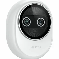 EMEET Piko+ (White) - Dual-lens Webcam with one 4K 1/2.55˘ Sony Lens and one AI Assist Lens, Boosting color accuracy, face recognition, and 300ms fast focus. 3 MEMS Mics power 3 Voice Modes for Meeting or Streaming/recording with wider audio frequenc