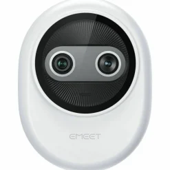 EMEET Piko (White) - Dual-lens Webcam with one 4K Image Collection Lens and one AI Assist Lens, Boosting color accuracy, face recognition, and ultra-fast focus. 3 MEMS Mics power 3 Voice Modes for Meeting or Streaming/recording with wider audio frequencie