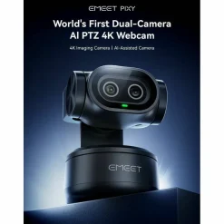 EMEET Pixy Dual-lens 4K PTZ Webcam with Gesture Control and Auto Tracking, Work with EMEET STUDIO