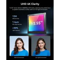 EMEET Pixy Dual-lens 4K PTZ Webcam with Gesture Control and Auto Tracking, Work with EMEET STUDIO