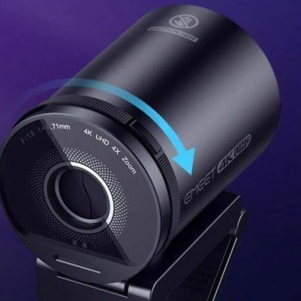 EMEET SmartCam S800 - 4K Webcam for Streaming, Sony 1/2'' Sensor, Supports HDR, PDAF & TOF Dual-autofocus, 1080P@60fps, 2 Noise-Cancelling Mics, 40°-73° FOV, Perfect for Live Streaming & Ultra Clear Meetings