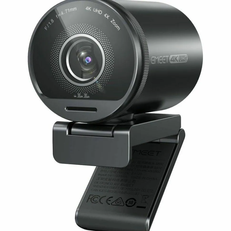 EMEET SmartCam S800 - 4K Webcam for Streaming, Sony 1/2'' Sensor, Supports HDR, PDAF & TOF Dual-autofocus, 1080P@60fps, 2 Noise-Cancelling Mics, 40°-73° FOV, Perfect for Live Streaming & Ultra Clear Meetings