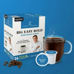 Emeril Big Easy Bold Coffee Keurig Single-Serve K-Cup Pods, Dark Roast, 24 Pods Per Pack, Case Of 4 Packs