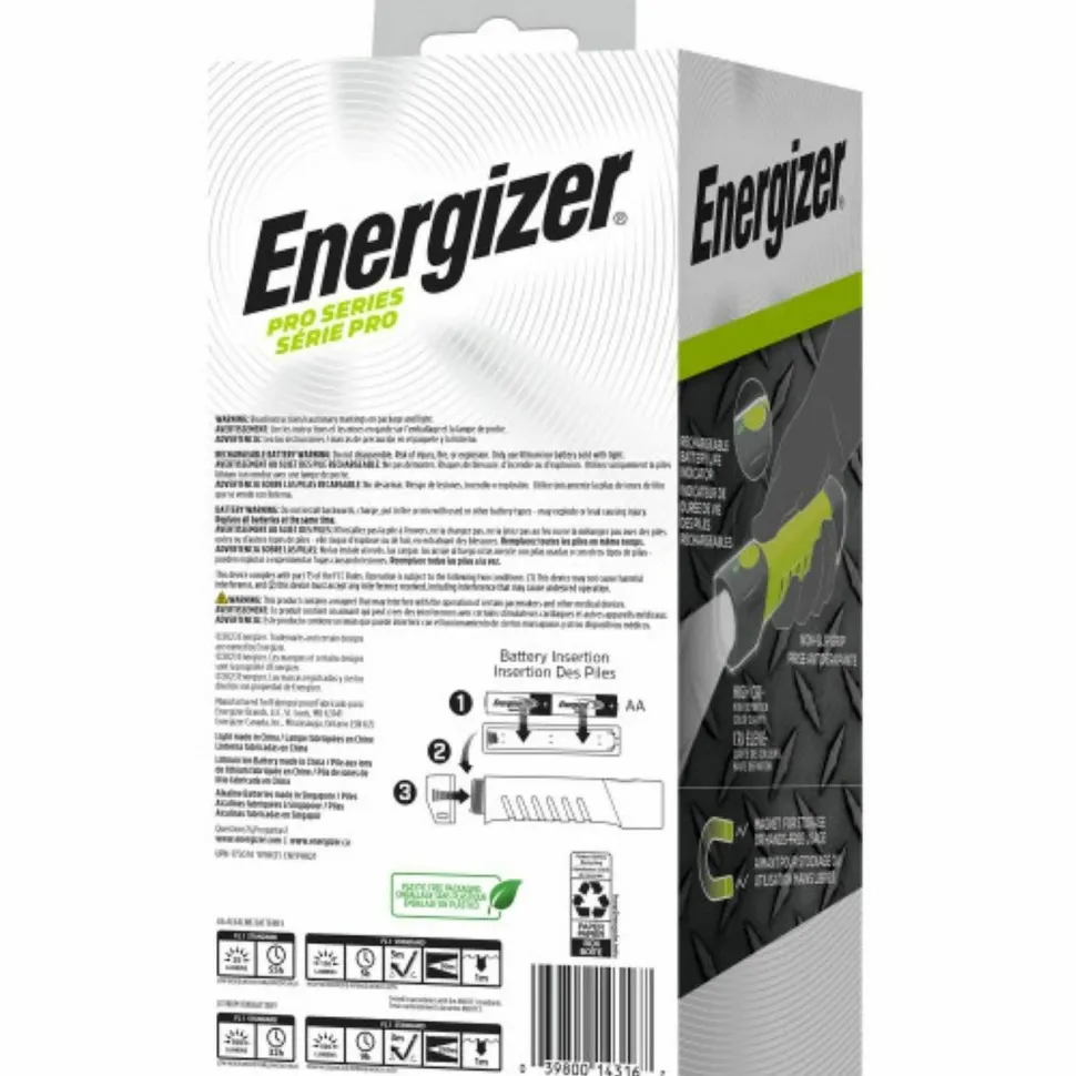 Energizer Pro Series Hybrid Handheld, Rechargeable Lithium Ion Battery/2 AA Batteries (Included), Gray/Green