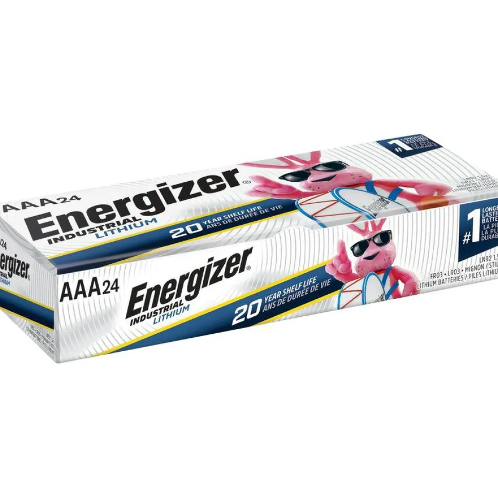 Energizer Industrial Lithium AAA Battery, 1.5 V, 4/Pack, 6 Packs/Box