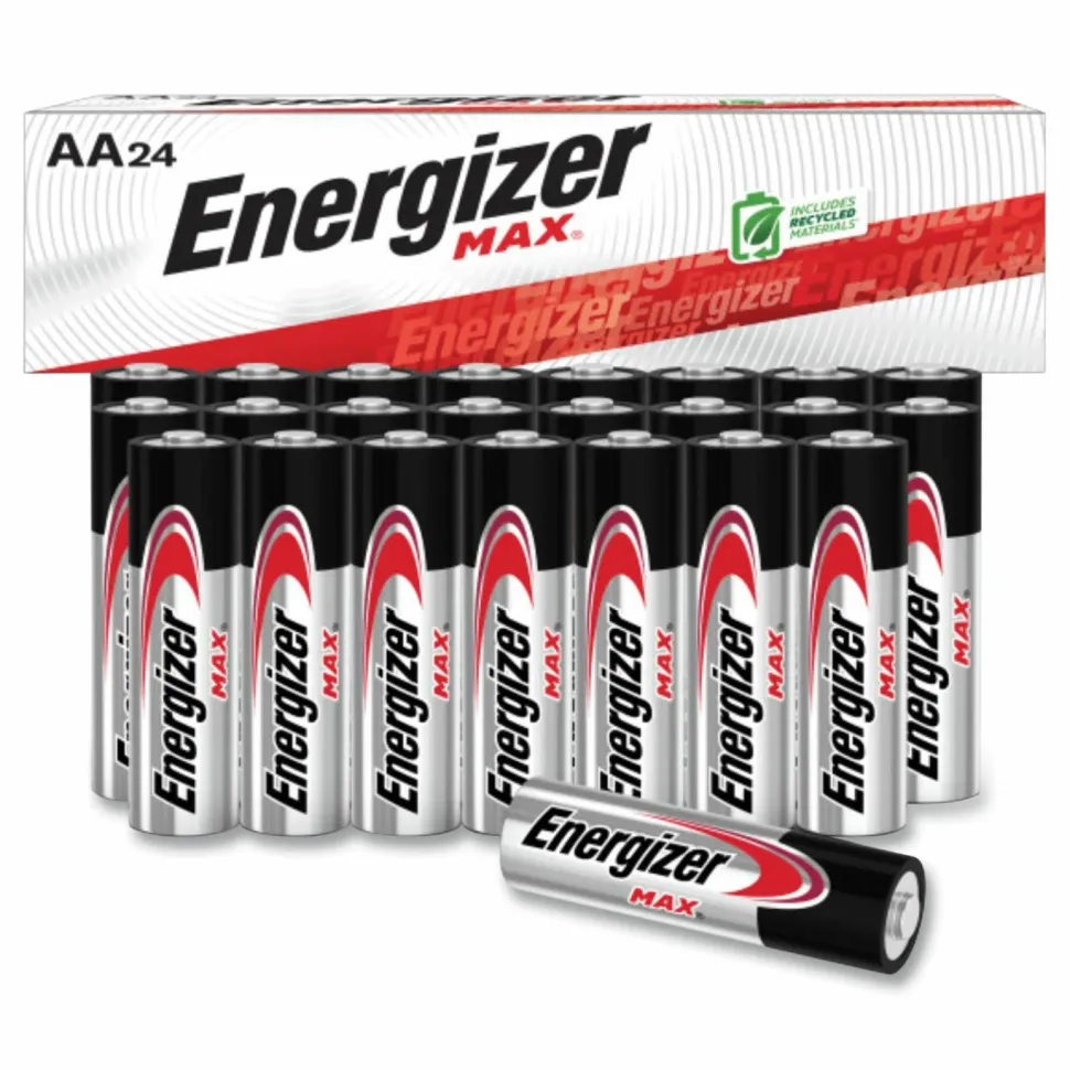 Energizer MAX AA Alkaline Batteries, 1.5 V, 4/Pack, 6 Packs/Box